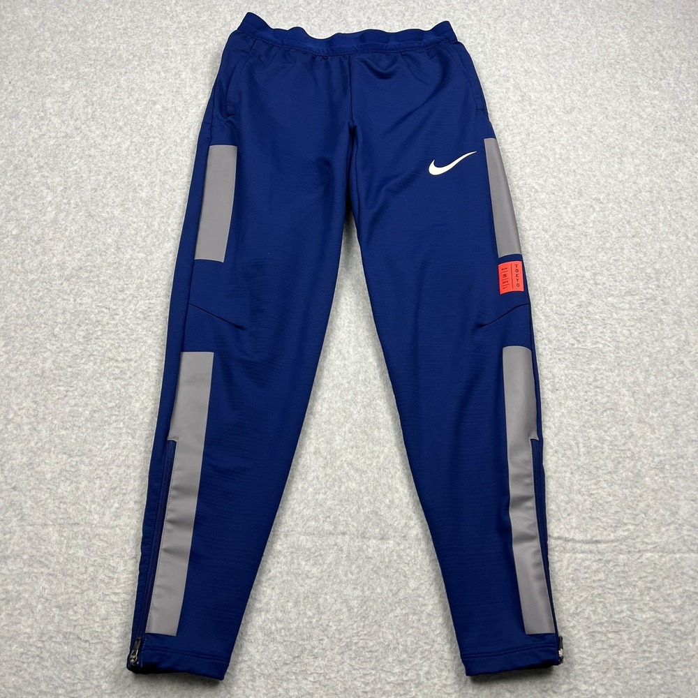 Nike x Gyakusou Reflective Track Pants Men's Small Blue Ankle Zip Pants BV1774